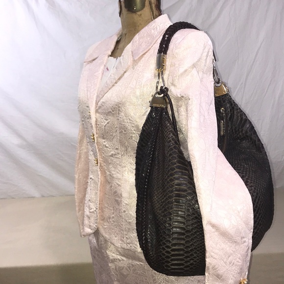 Rare Michael Kors Skorpios Python Snake Embossed - Picture 2 of 8